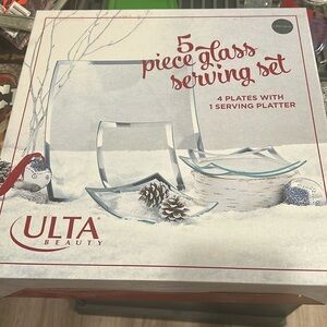 Ulta 5 Piece Glass Serving Set. Brand New in Box. Never Used.